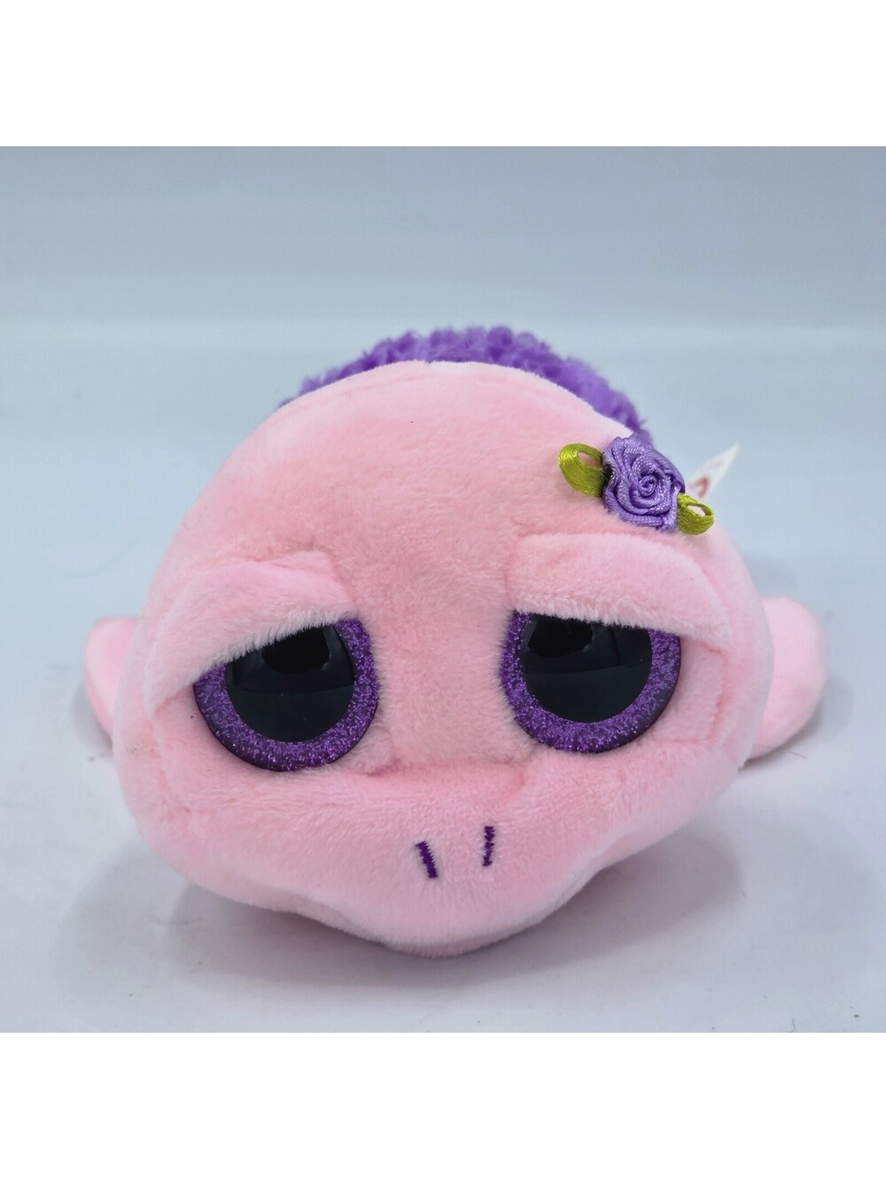 TY BEANIE BOOS Rosie the Turtle Pink Purple Roses 6 Inch Plush Animal Doll 2016